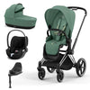 CYBEX Priam Cloud T Travel System - Leaf Green - Chrome Black / Lux / Cloud T + Base [AWIN] [Natural Baby Shower Ltd]