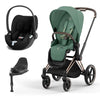 CYBEX Priam Cloud T Travel System - Leaf Green - Rose Gold / None / Cloud T + Base [AWIN] [Natural Baby Shower Ltd]