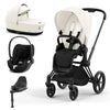 CYBEX Priam Cloud T Travel System - Off White - Rose Gold / None / Cloud T + Base [AWIN] [Natural Baby Shower Ltd]