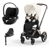 CYBEX Priam Cloud T Travel System - Off White - Rose Gold / None / Cloud T + Base [AWIN] [Natural Baby Shower Ltd]