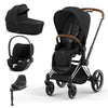 CYBEX Priam Cloud T Travel System - Sepia Black - Chrome Brown / Lux / Cloud T + Base [AWIN] [Natural Baby Shower Ltd]