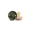 FRIGG Rope Latex Pacifier - 2 Pack - Croissant - Olive - Croissant/Olive / 0-6m [AWIN] [Natural Baby Shower Ltd]
