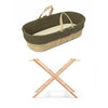 The Little Green Sheep Natural Knitted Moses Basket, Mattress & Stand