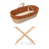 The Little Green Sheep Natural Knitted Moses Basket, Mattress & Stand