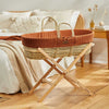 The Little Green Sheep Natural Knitted Moses Basket, Mattress & Stand