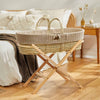 The Little Green Sheep Natural Knitted Moses Basket, Mattress & Stand