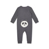 MORI Panda Ribbed Clever Zip Sleepsuit - Charcoal