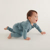 MORI Ribbed Clever Zip Sleepsuit - Blue - Blue / 0-3m [AWIN] [Natural Baby Shower Ltd]