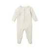 MORI Ribbed Clever Zip Sleepsuit - Ecru - Ecru / 3-6m [AWIN] [Natural Baby Shower Ltd]