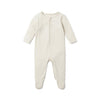 MORI Ribbed Clever Zip Sleepsuit - Ecru - Ecru / 0-3m [AWIN] [Natural Baby Shower Ltd]