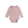MORI Ribbed Long Sleeve Bodysuit - Rose - Rose / 12-18m [AWIN] [Natural Baby Shower Ltd]