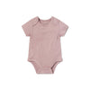 MORI Ribbed Short Sleeve Bodysuit - Rose - Rose / 12-18m [AWIN] [Natural Baby Shower Ltd]