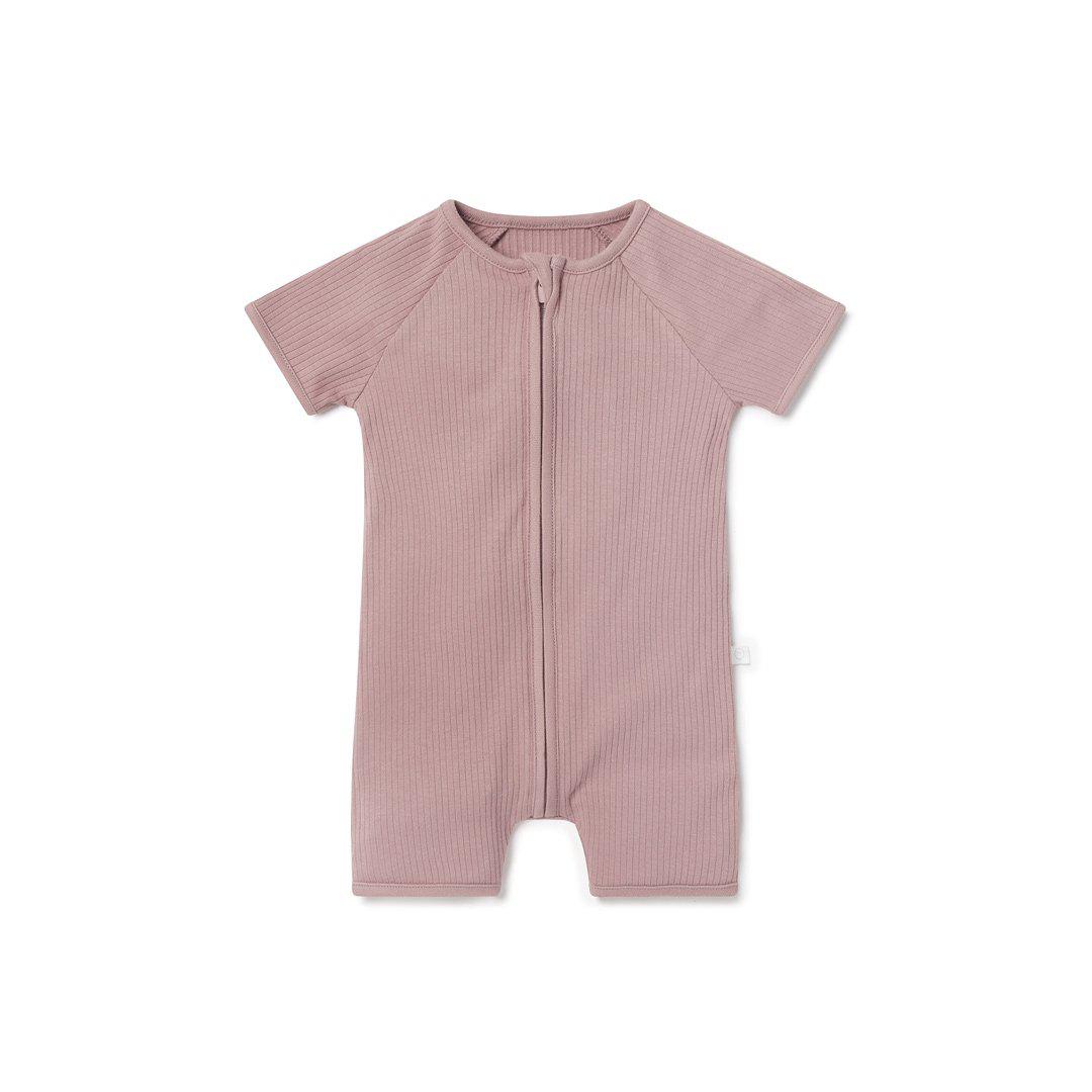 MORI Ribbed Clever Zip Summer Sleepsuit