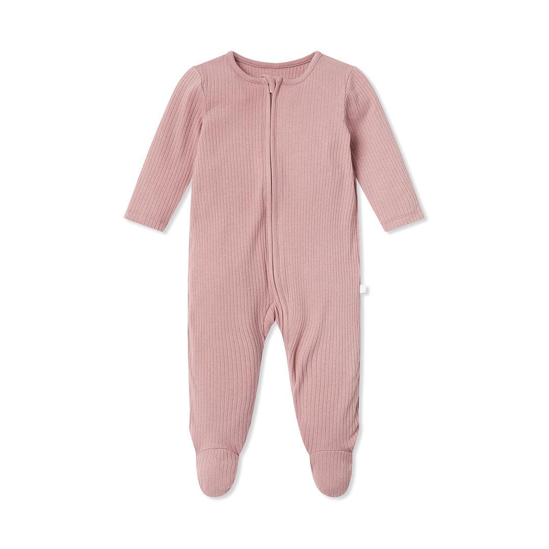 MORI Ribbed Clever Zip Sleepsuit