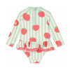 MORI Stripe Frill Long Sleeve Swimsuit