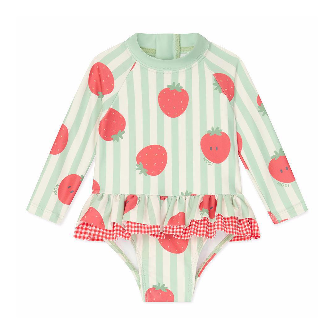 MORI Stripe Frill Long Sleeve Swimsuit