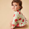 MORI Stripe Frill Long Sleeve Swimsuit