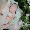 Mushie Knitted Baby Blanket - Pointelle/Sage Melange [AWIN] [Natural Baby Shower Ltd]