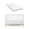 Obaby Astrid Cot Bed - White - White / Moisture Management Mattress [AWIN] [Natural Baby Shower Ltd]