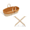 The Little Green Sheep Natural Knitted Moses Basket, Mattress & Stand