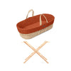 The Little Green Sheep Natural Quilted Moses Basket, Mattress & Stand