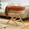 The Little Green Sheep Natural Quilted Moses Basket, Mattress & Stand