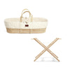 The Little Green Sheep Natural Quilted Moses Basket, Mattress & Stand