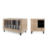 Tutti Bambini Como 2 Piece Room Set - Distressed Oak/Slate Grey - Distressed Oak/Slate Grey / Natural Coir Fibre Cot Bed Mattress [AWIN] [Natural Baby Shower Ltd]