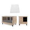 Tutti Bambini Como 2 Piece Room Set - Distressed Oak/Slate Grey - Distressed Oak/Slate Grey / Natural Coir Fibre Cot Bed Mattress [AWIN] [Natural Baby Shower Ltd]