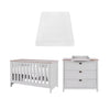 Tutti Bambini Verona 2 Piece Room Set - Dove Grey/Oak - Dove Grey/Oak / Pocket Sprung Cot Bed Mattress [AWIN] [Natural Baby Shower Ltd]