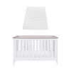 Tutti Bambini Verona Cot Bed - White/Oak - White/Oak / Polyester Fibre Cot Bed Mattress [AWIN] [Natural Baby Shower Ltd]