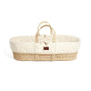 The Little Green Sheep Natural Quilted Moses Basket + Mattress - Linen Rice [AWIN] [Natural Baby Shower Ltd]