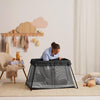 BabyBjorn Travel Cot Light - Black - With Fitted Sheet [AWIN] [Natural Baby Shower Ltd]