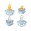 BIBS Try-It Mixed Pacifier Collection - Baby Blue - 4 Pack - Size 1 [AWIN] [Natural Baby Shower Ltd]