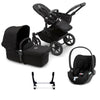 Bugaboo Donkey 5 Mono Complete + Cloud T Travel System - Midnight Black / 1x Base [AWIN] [Natural Baby Shower Ltd]