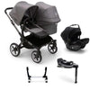 Bugaboo Donkey 5 Duo Complete + Turtle Air Travel System - Grey Melange / 1x Base [AWIN] [Natural Baby Shower Ltd]