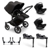 Bugaboo Donkey 5 Twin Complete + Turtle Air Travel System - Midnight Black / No Base [AWIN] [Natural Baby Shower Ltd]