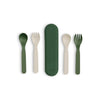 Citron 2 Piece Cutlery Set With Silicone Case - green - Dino [AWIN] [Natural Baby Shower Ltd]