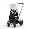CYBEX e-Priam Pushchair - Off White - Chrome Black / Lux Carrycot [AWIN] [Natural Baby Shower Ltd]
