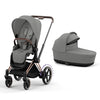 CYBEX e-Priam Pushchair - Mirage Grey - Rose Gold / Lux Carrycot [AWIN] [Natural Baby Shower Ltd]