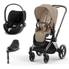 CYBEX Priam Cloud T Travel System - Cozy Beige/Black - Chrome Brown / None / Cloud T + Base [AWIN] [Natural Baby Shower Ltd]