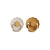 FRIGG Daisy Latex Pacifier - 2 Pack - Chamomile - Honey Gold - Chamomile/Honey Gold / 0-6m [AWIN] [Natural Baby Shower Ltd]